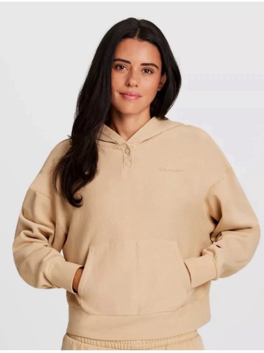 Champion Women’s Snap Pullover Hoodie Irish Cream Size XS